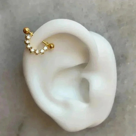 COPY - COPY - COPY - COPY - COPY - Crystal Micro-Inlaid U-Shaped Bar Cartilage … - Picture 4 of 4